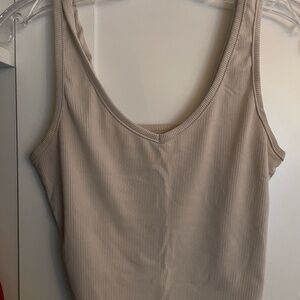 2 tank tops - cream and blue colored